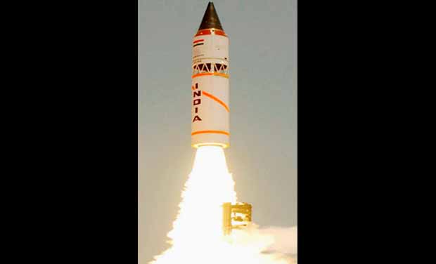 Agni-3 missile lifts off flawlessly into the sky from Wheelers Island, off the Odisha Coast on Monday - PTI Agni-3 missile lifts off flawlessly into the sky from Wheelers Island, off the Odisha Coast on Monday - PTI